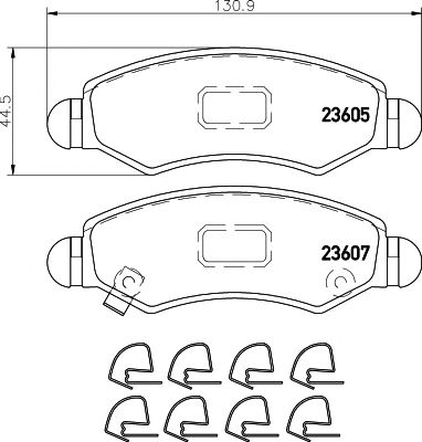 HELLA PAGID 8db355011691 -  Комплект тормозных колодок, дисковый тормоз